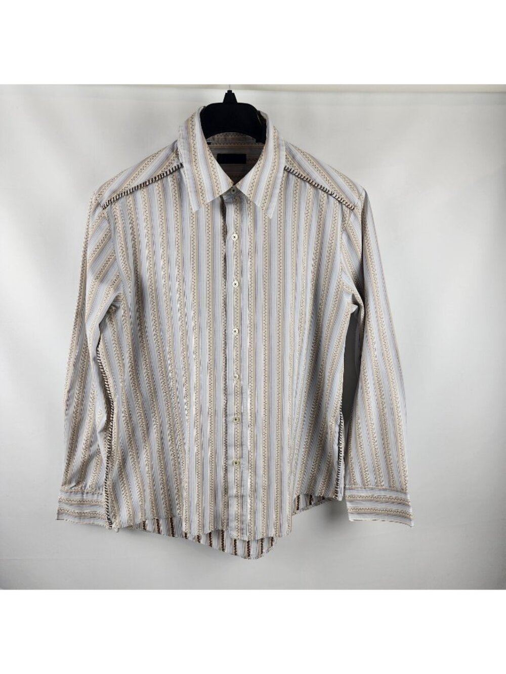 7 DIAMONDS Shirt Mens XL Striped Button Up Multicolor Dress Shirt